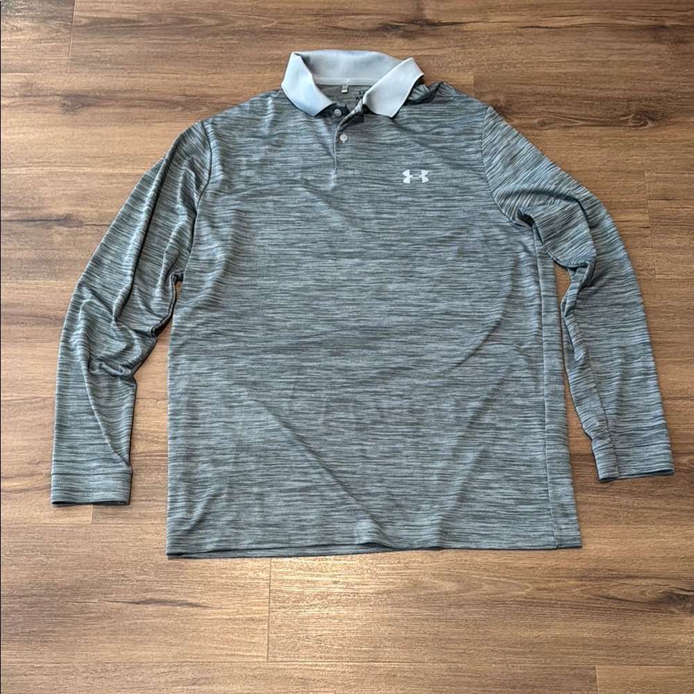 Under Armour Men's Heather Gray Performance Long Sleeve T-Shirt. Size M